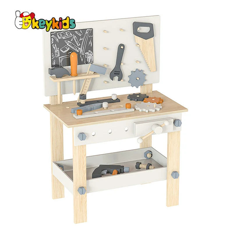 Customize preschool pretend play workbench wooden toy tool bench set for kids W03D076J